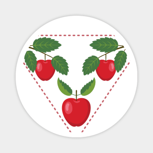 Cute Apple Stamp Magnet